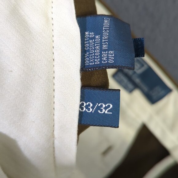 Polo Ralph Lauren Pants Mens 33x32 Olive Brown Cotton Preston Pant Preppy Casual - Picture 9 of 10